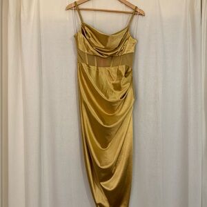 Maryah Gold Midi Dress